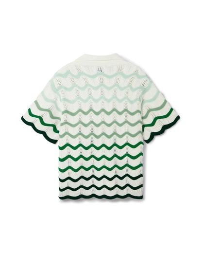 Wavy Gradient Crochet Shirt - CASABL°NCA