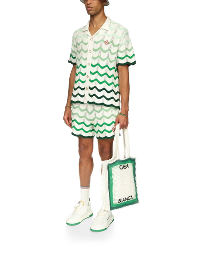 Wavy Gradient Crochet Shirt - CASABL°NCA