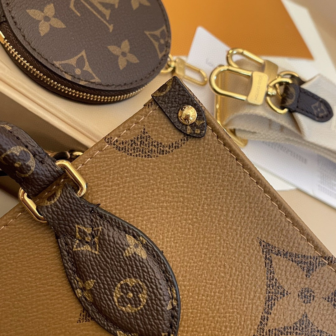 L°V - Petit Cabas OnTheGo BB Maron double