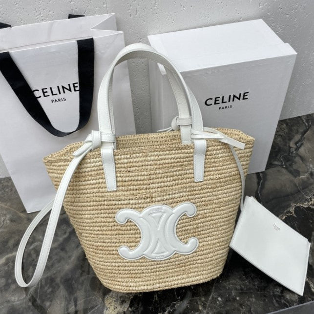 CEL°NE - Classic Panier petit modèle Souple Raphia et veau