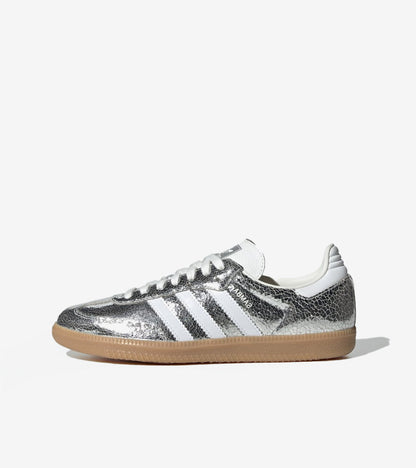 AD°DAS Samba OG Silver Metallic Cracked Leather (Women's)