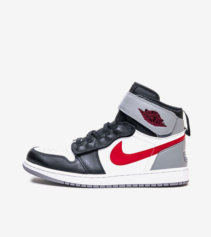 J°RDAN 1 High FlyEase Black Particle Grey Gym Red