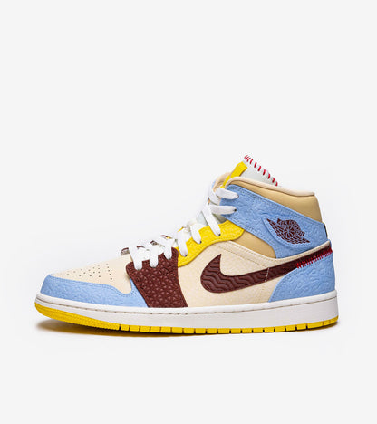 AIR J°RDAN 1 Mid SE Fearless Maison Chateau Rouge