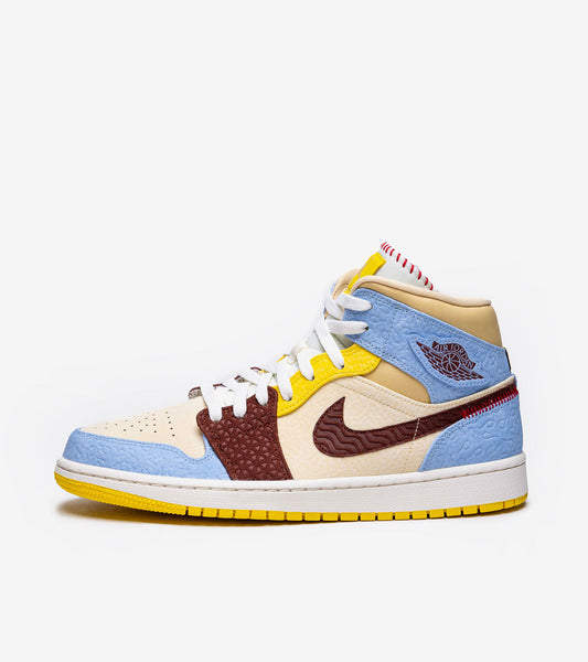 AIR J°RDAN 1 Mid SE Fearless Maison Chateau Rouge