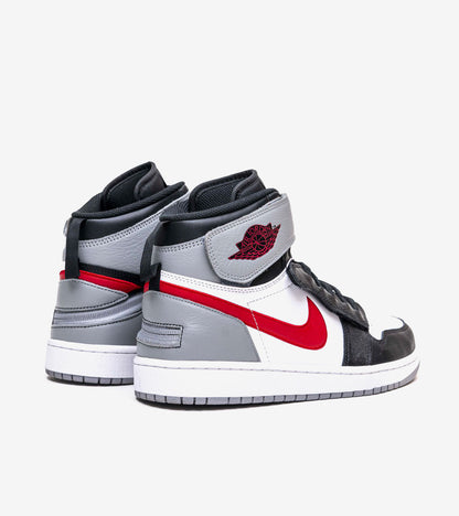 J°RDAN 1 High FlyEase Black Particle Grey Gym Red