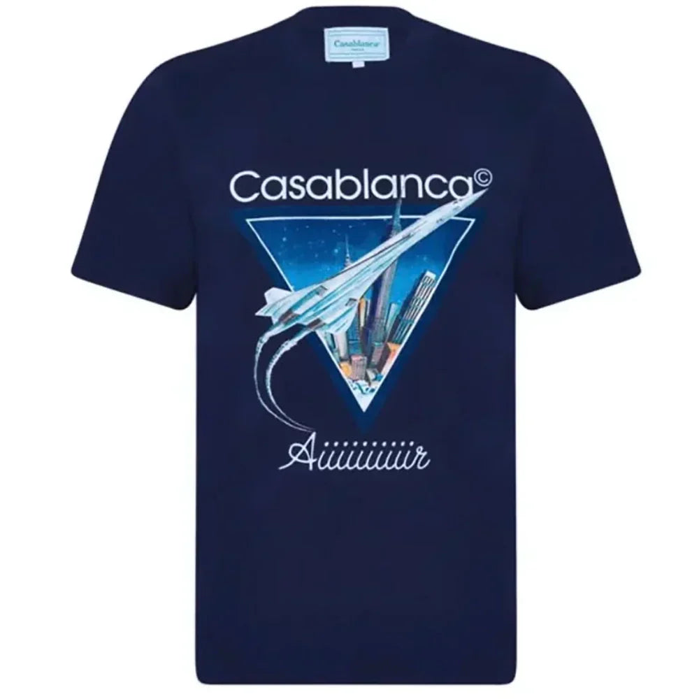 CASABL°NCA Navy 'Aiiiiir' T-Shirt