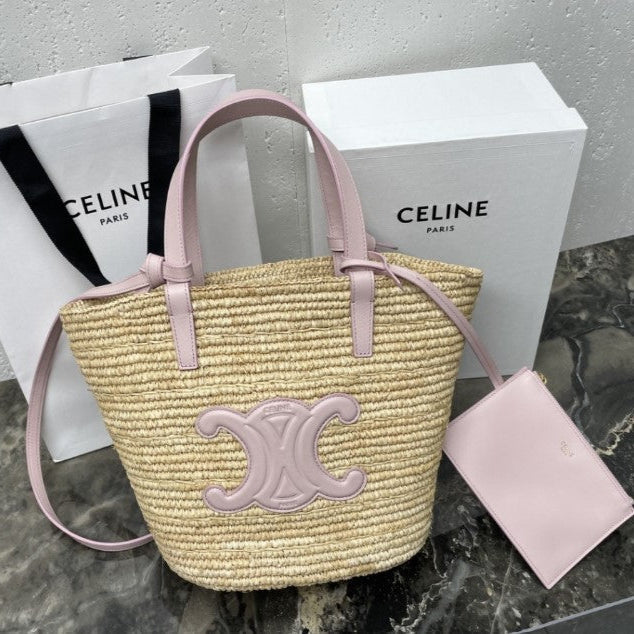 CEL°NE - Classic Panier petit modèle Souple Raphia et veau