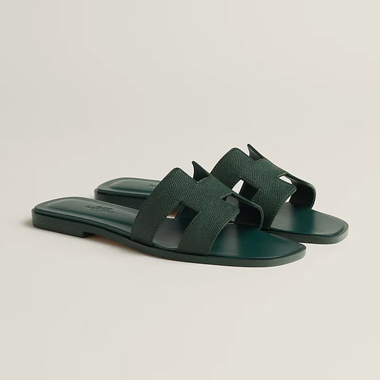 HERM°S - Claquettes Vert Bouteille