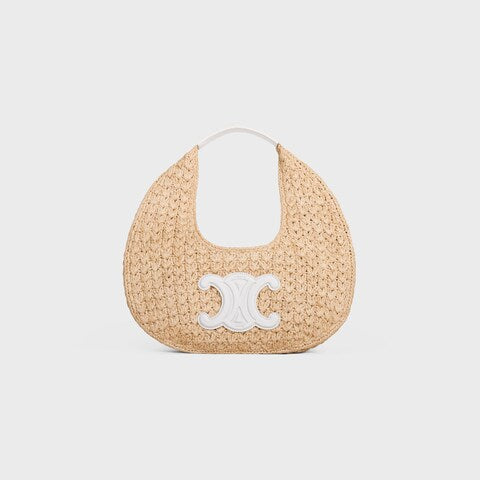 CEL°NE - HOBO BAG IN Raffia and Calfskin
