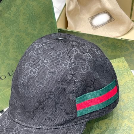 Casquette en Toile Noire GG avec bande Web